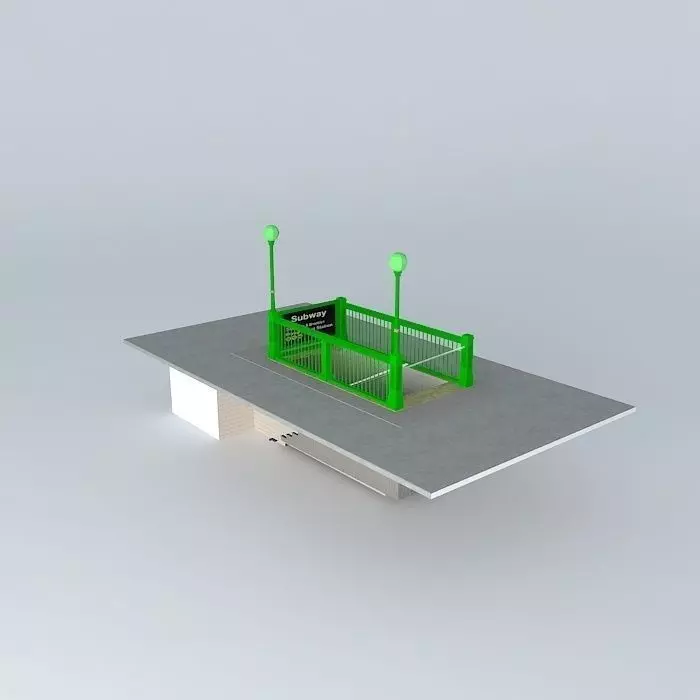 Subway Entrance NYC Style Free 3D model_0