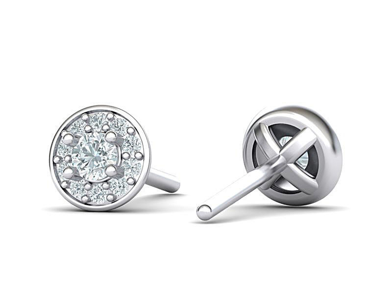 Stud Diamond earrings 3d model  3D print model_2