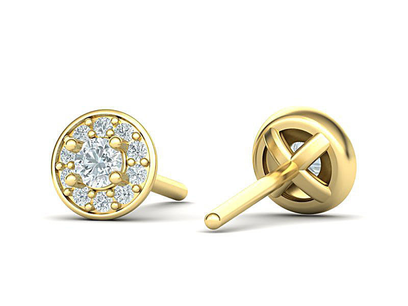 Stud Diamond earrings 3d model  3D print model_1