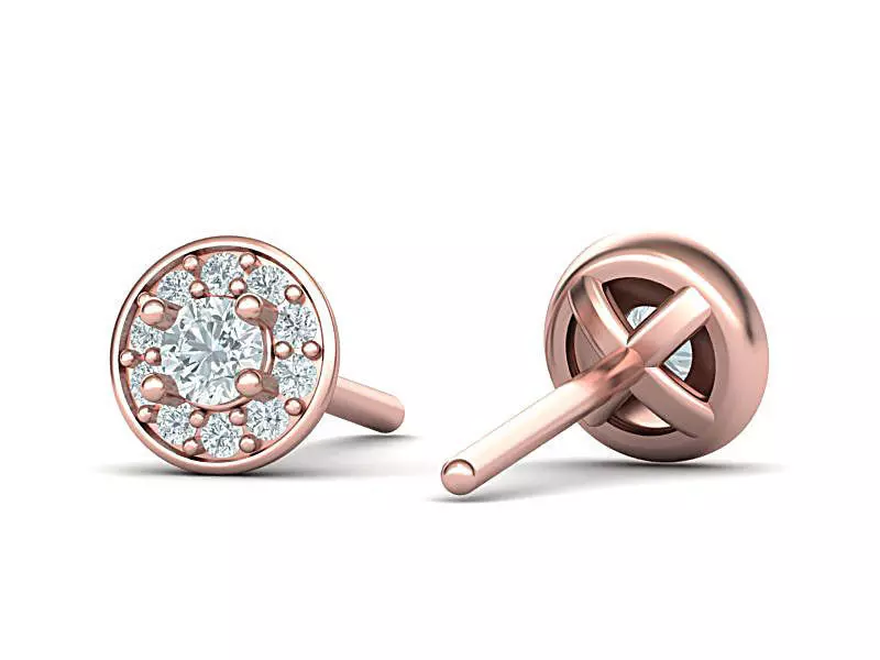 Stud Diamond earrings 3d model  3D print model_0