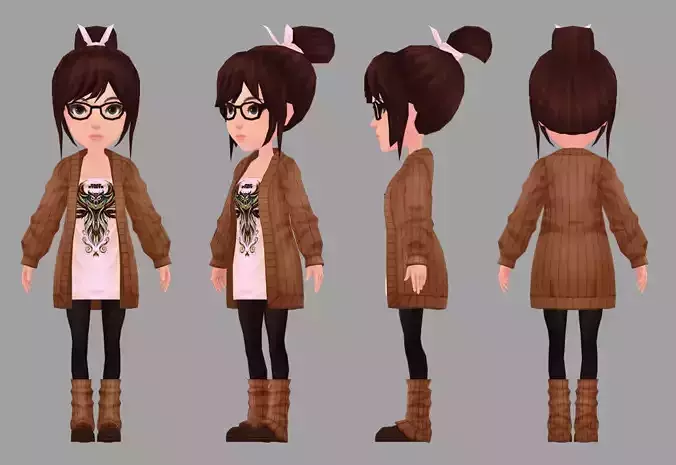 Anime 3D Model Girl
