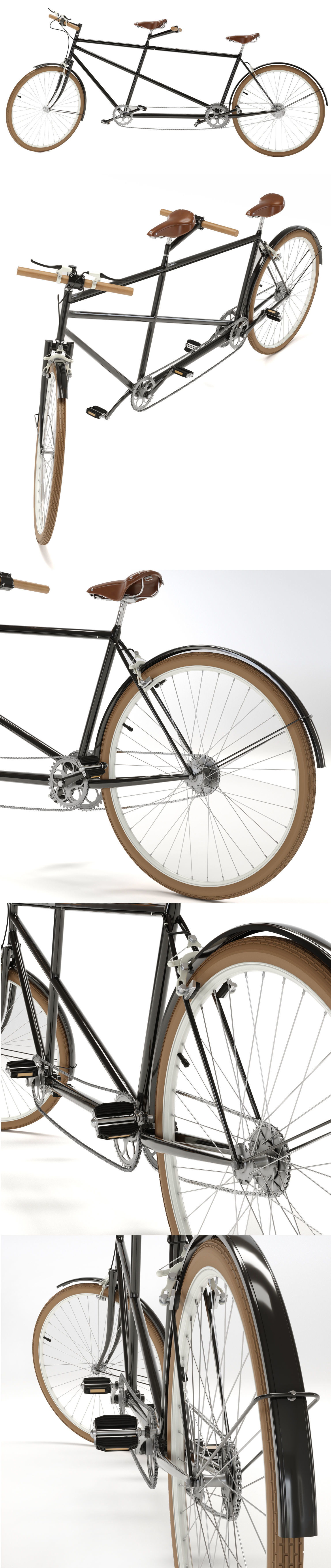 Tandem Bicycle 3D model_1