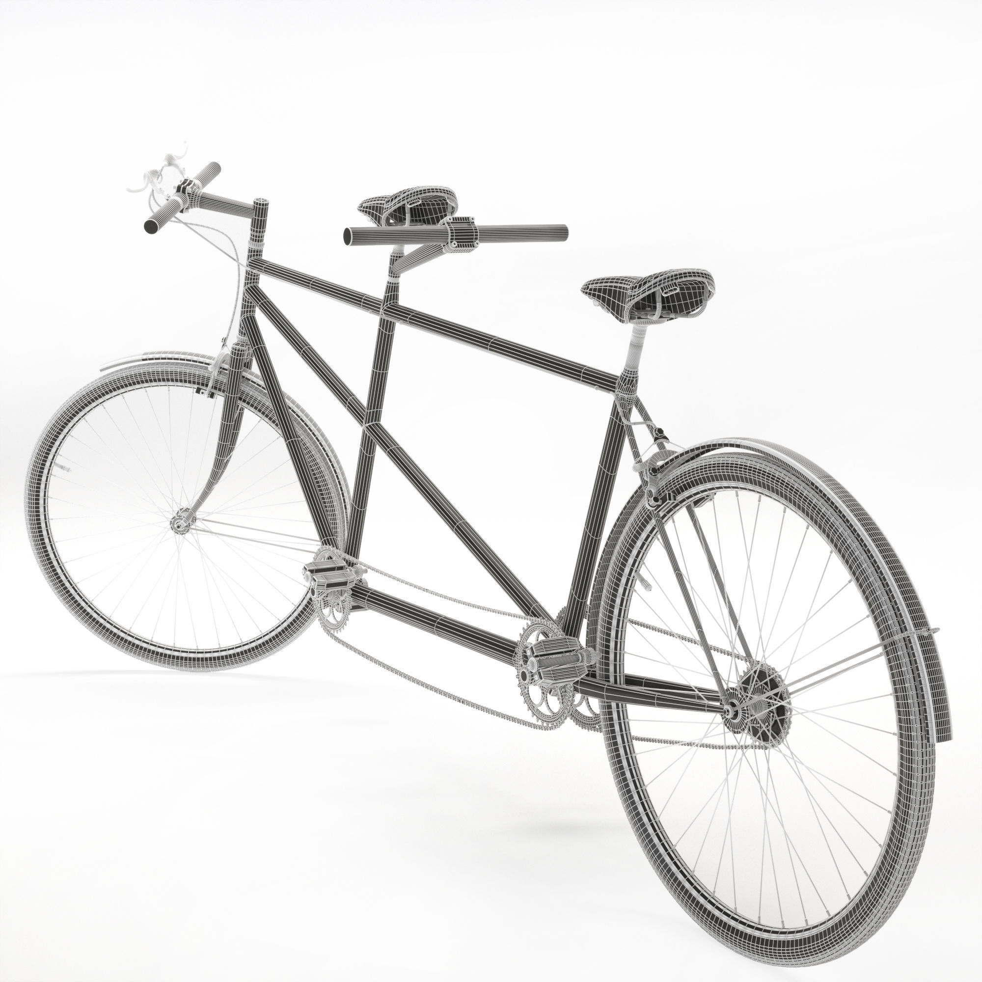 Tandem Bicycle 3D model_4