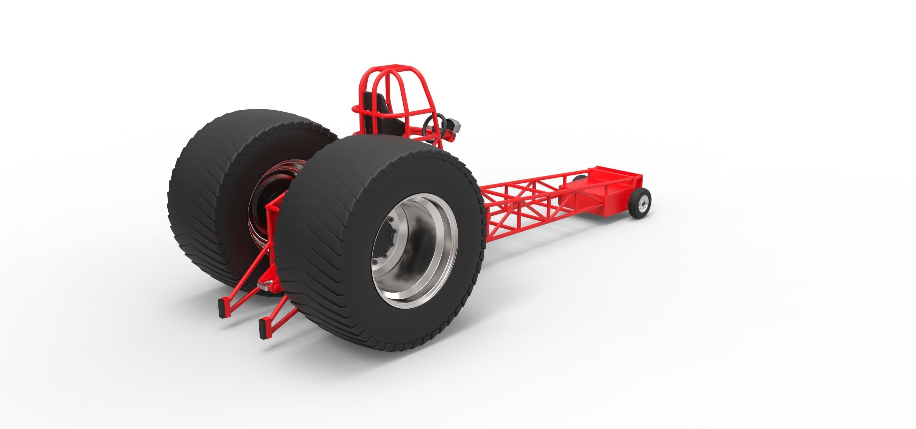 Chassis of pulling tractor 3D model_9
