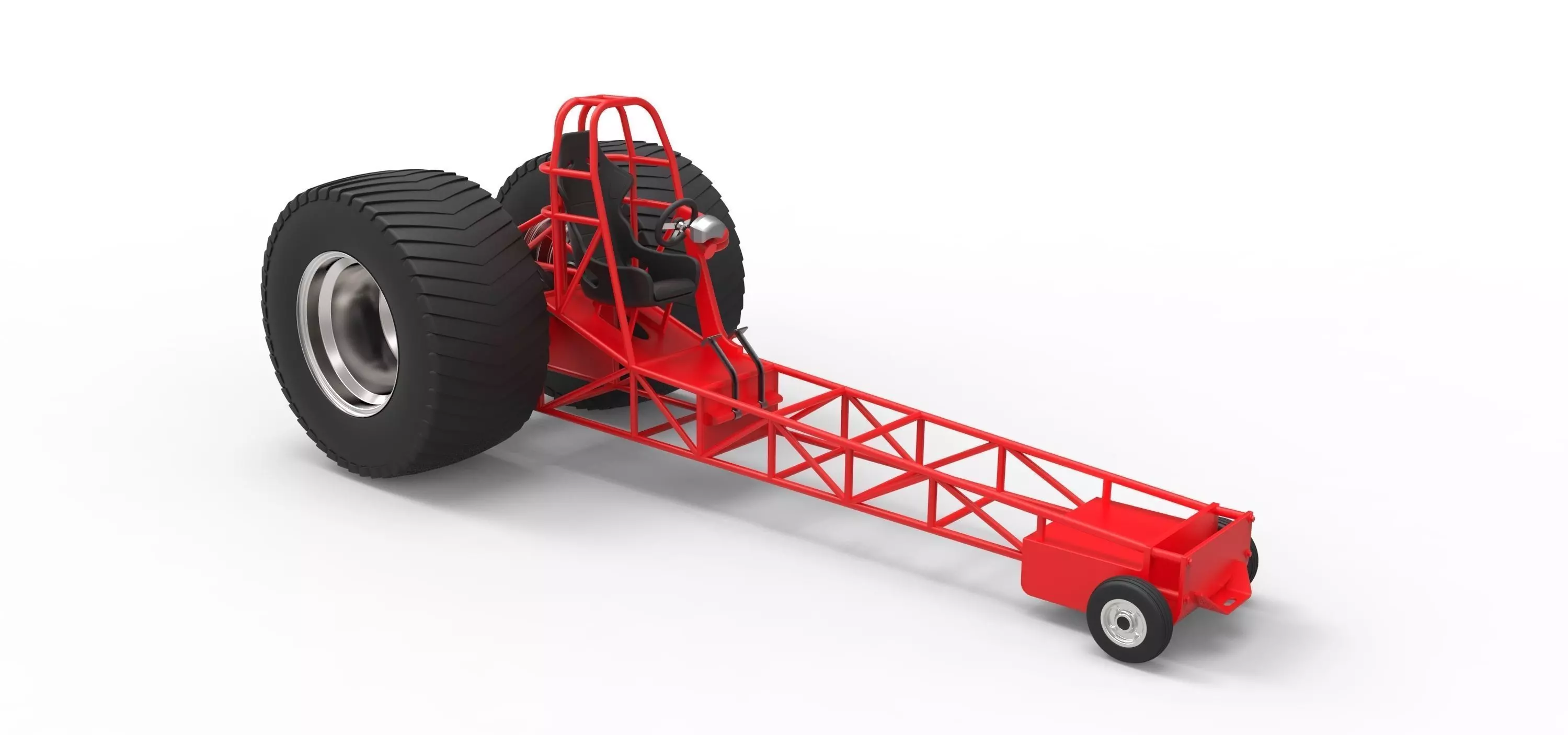 Chassis of pulling tractor 3D model_0