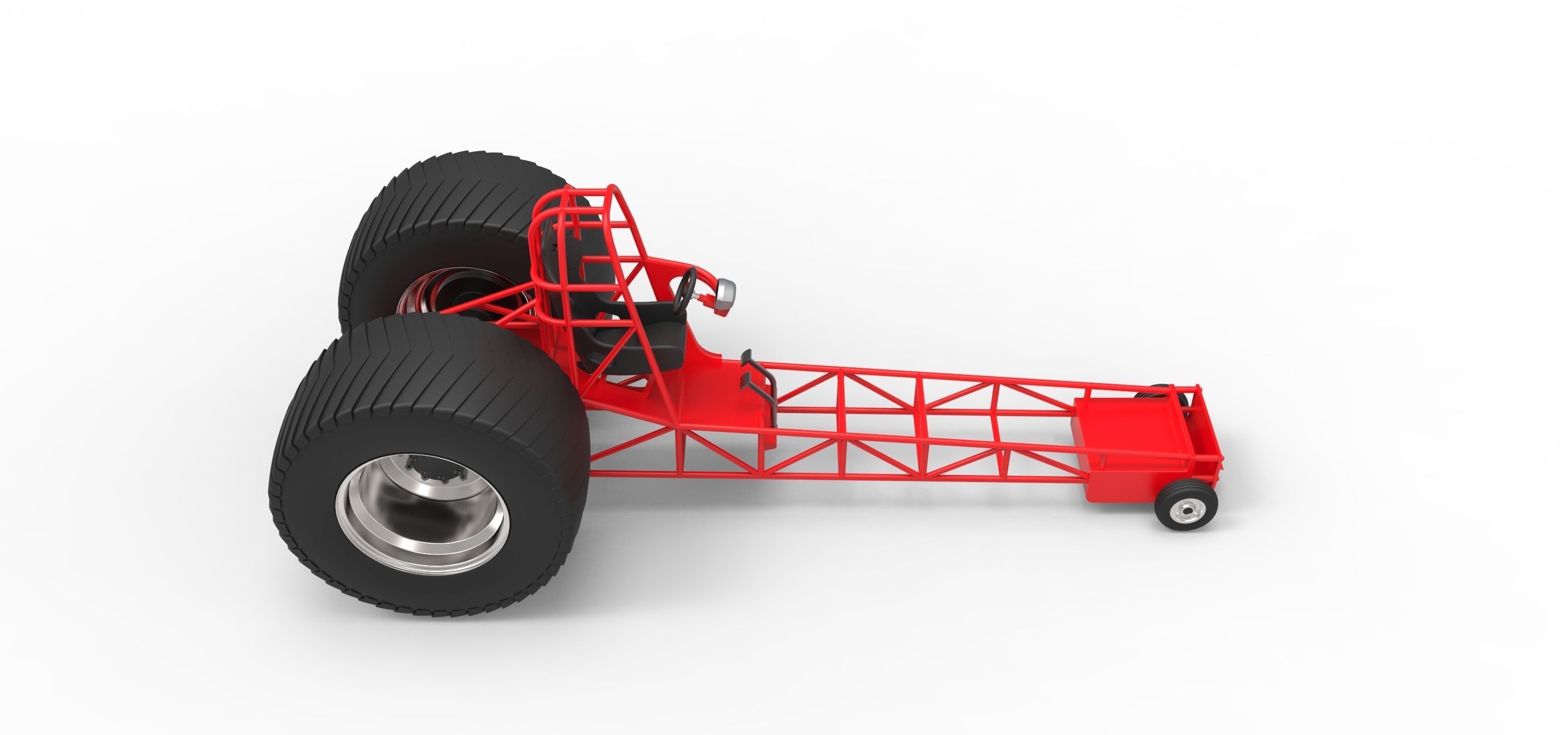 Chassis of pulling tractor 3D model_7