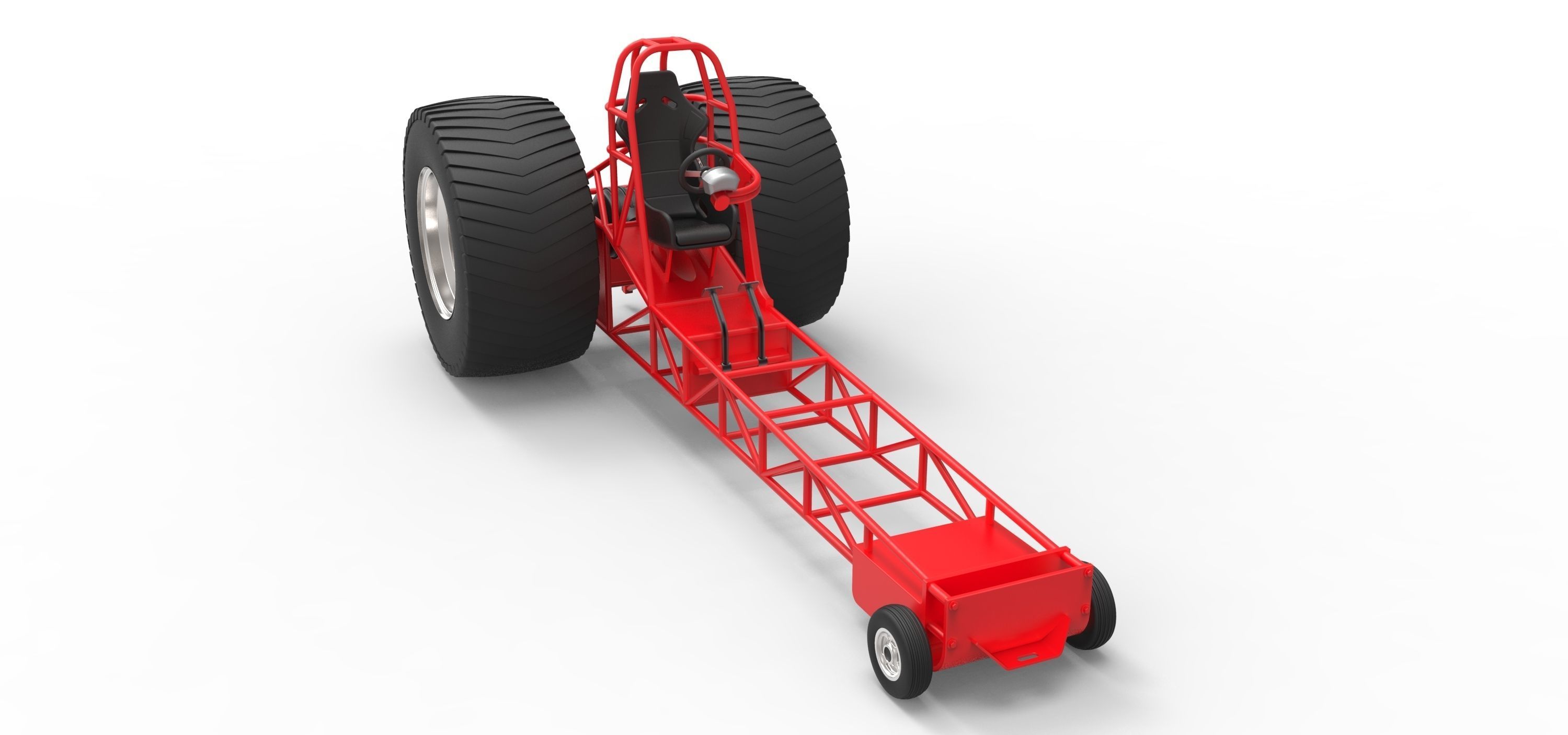 Chassis of pulling tractor 3D model_2