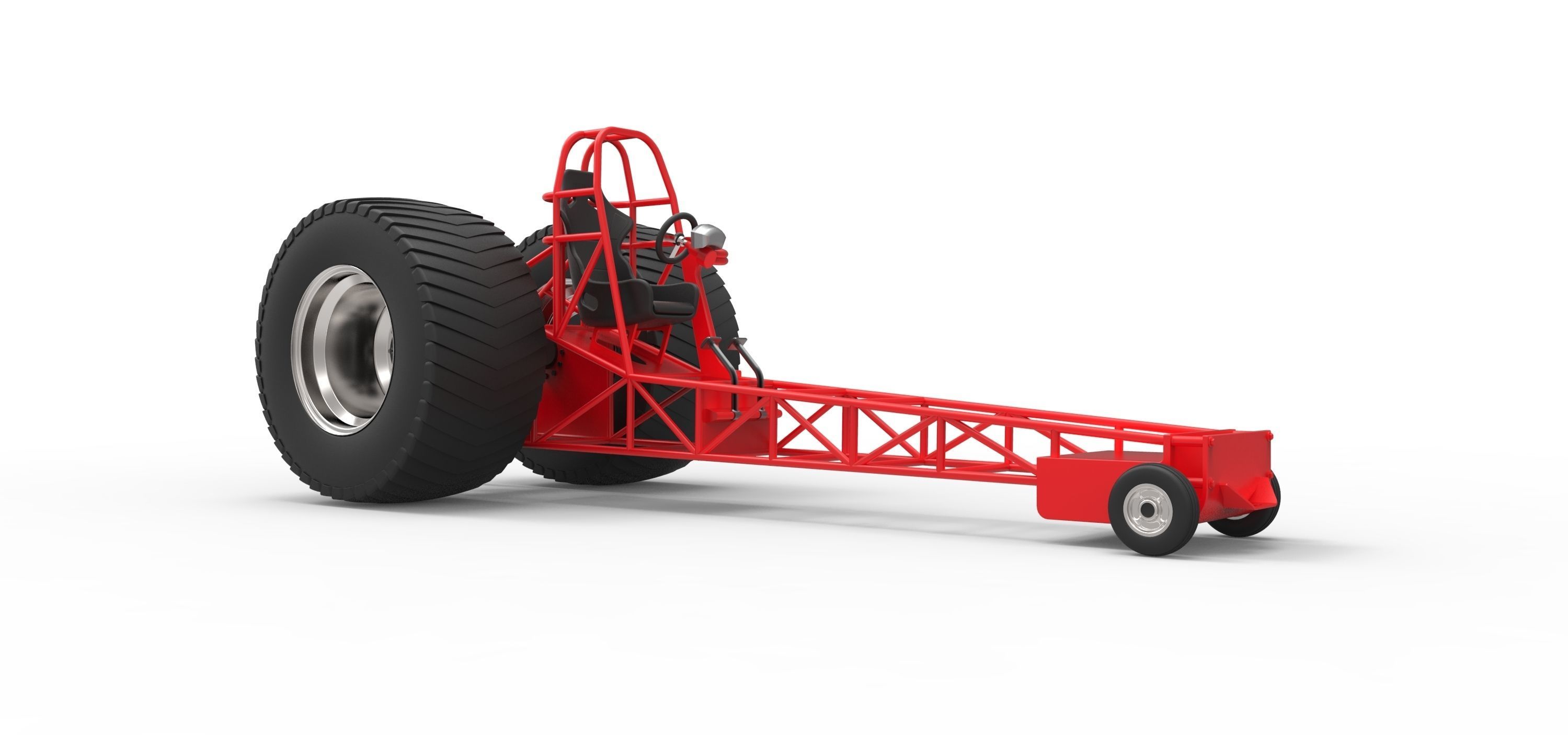 Chassis of pulling tractor 3D model_1