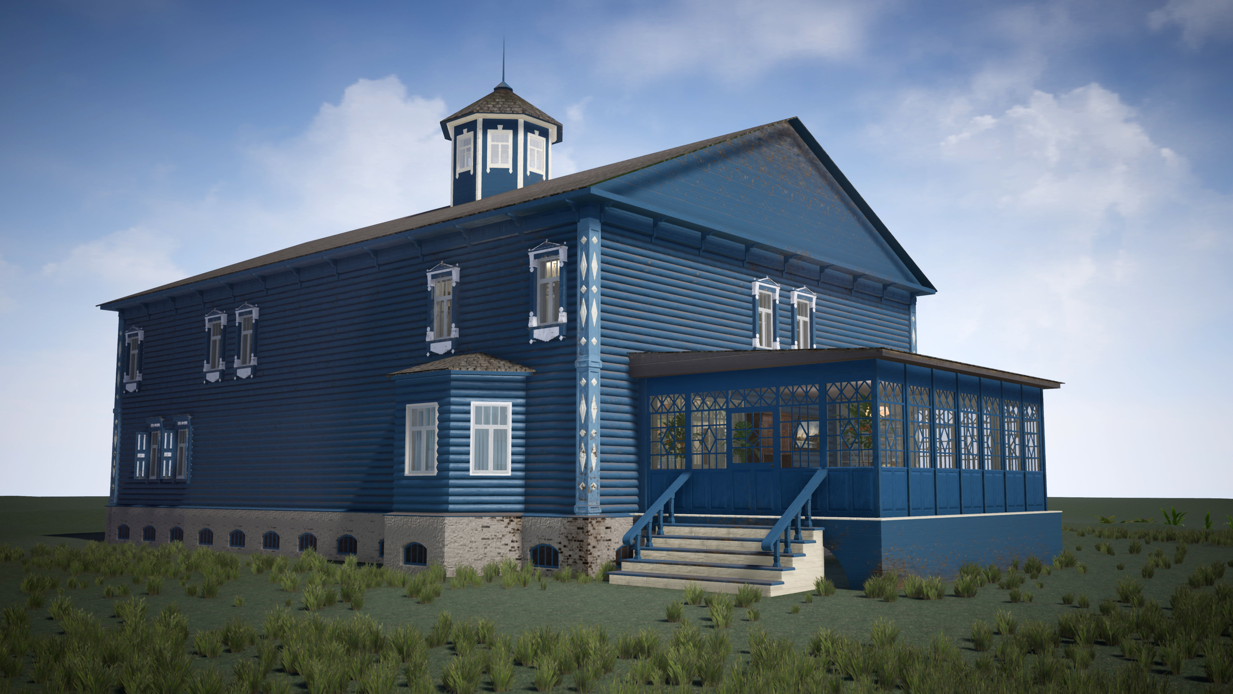 Russian Estate House Unreal Engine 4 Low-poly 3D model_49