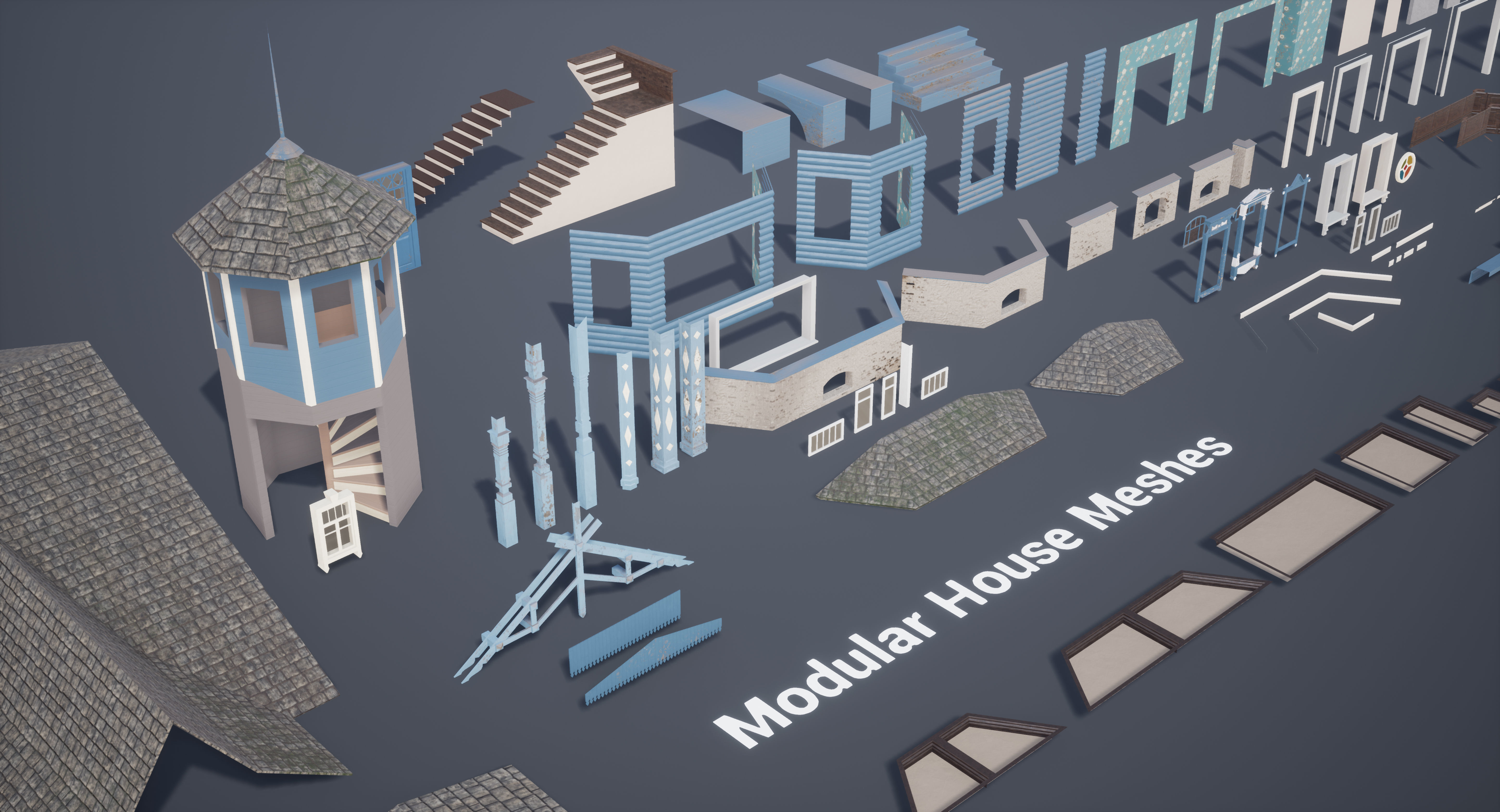 Russian Estate House Unreal Engine 4 Low-poly 3D model_51