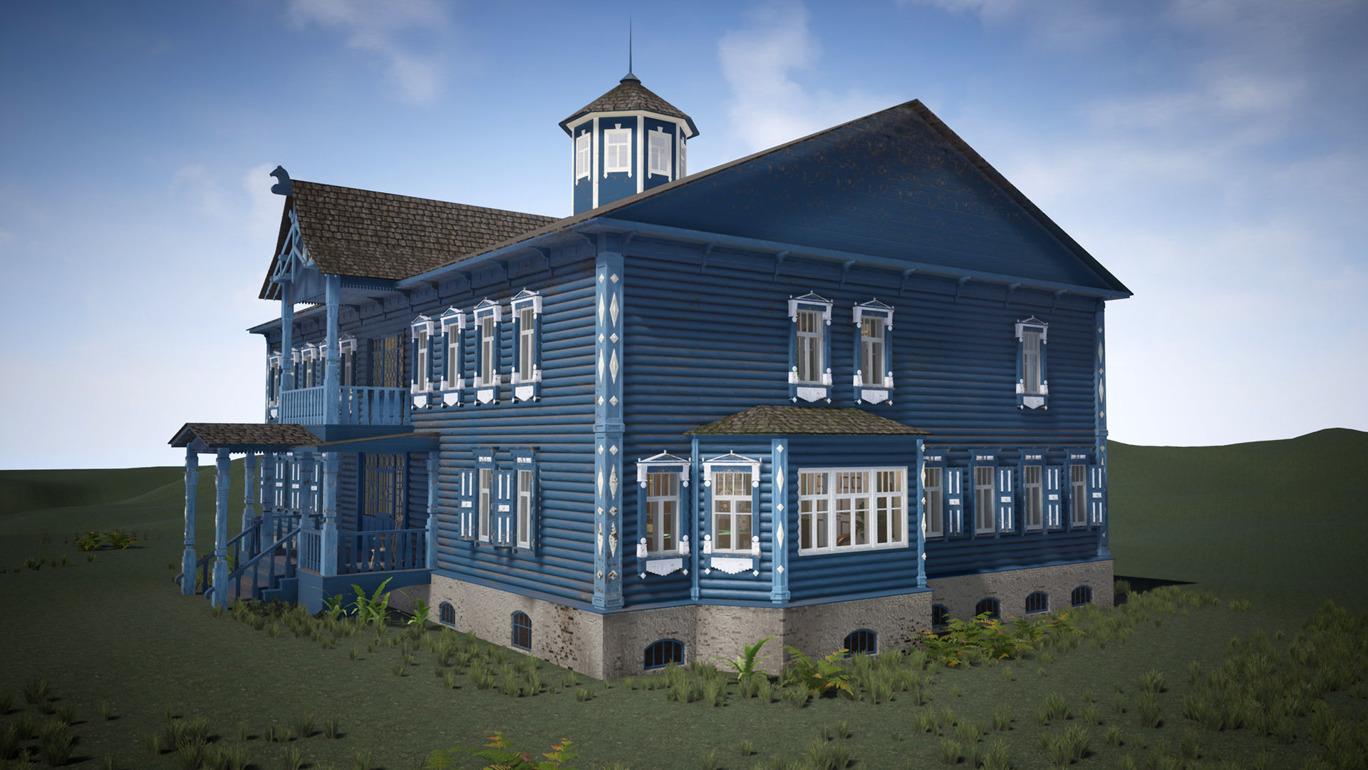 Russian Estate House Unreal Engine 4 Low-poly 3D model_45