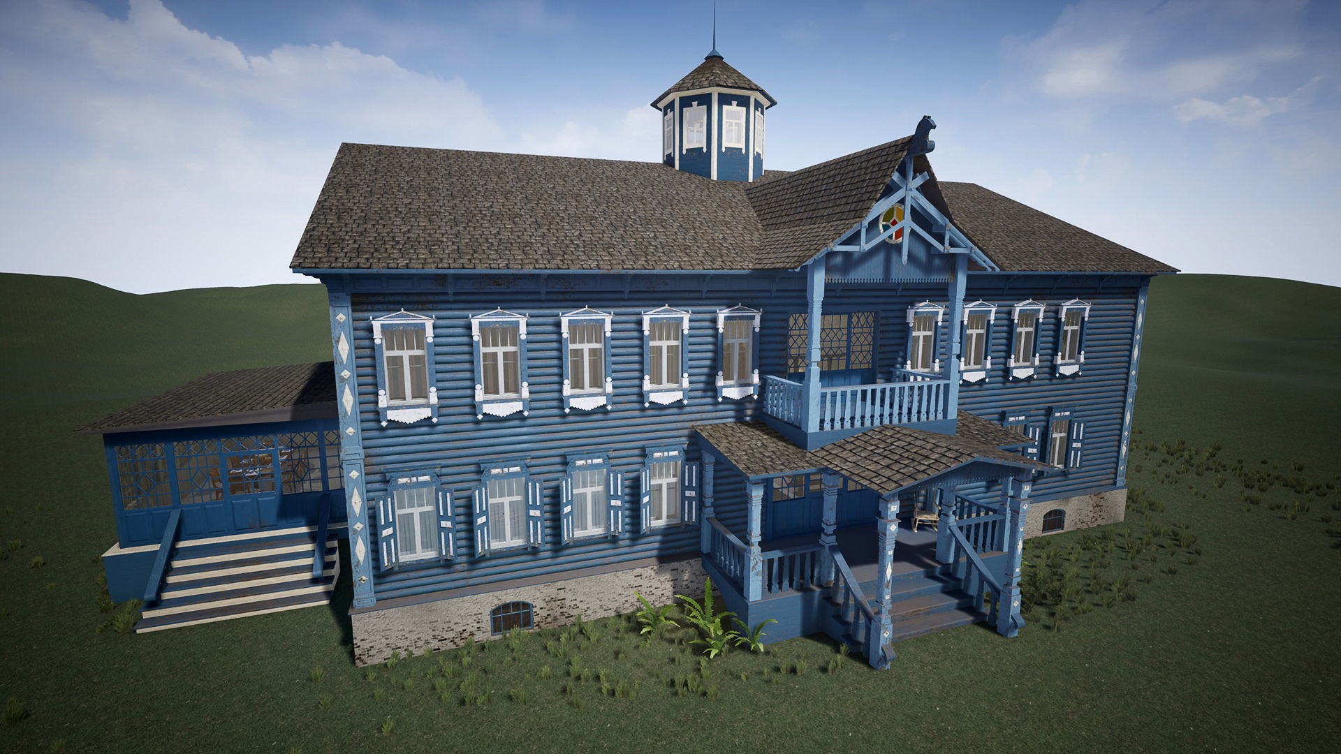 Russian Estate House Unreal Engine 4 Low-poly 3D model_26