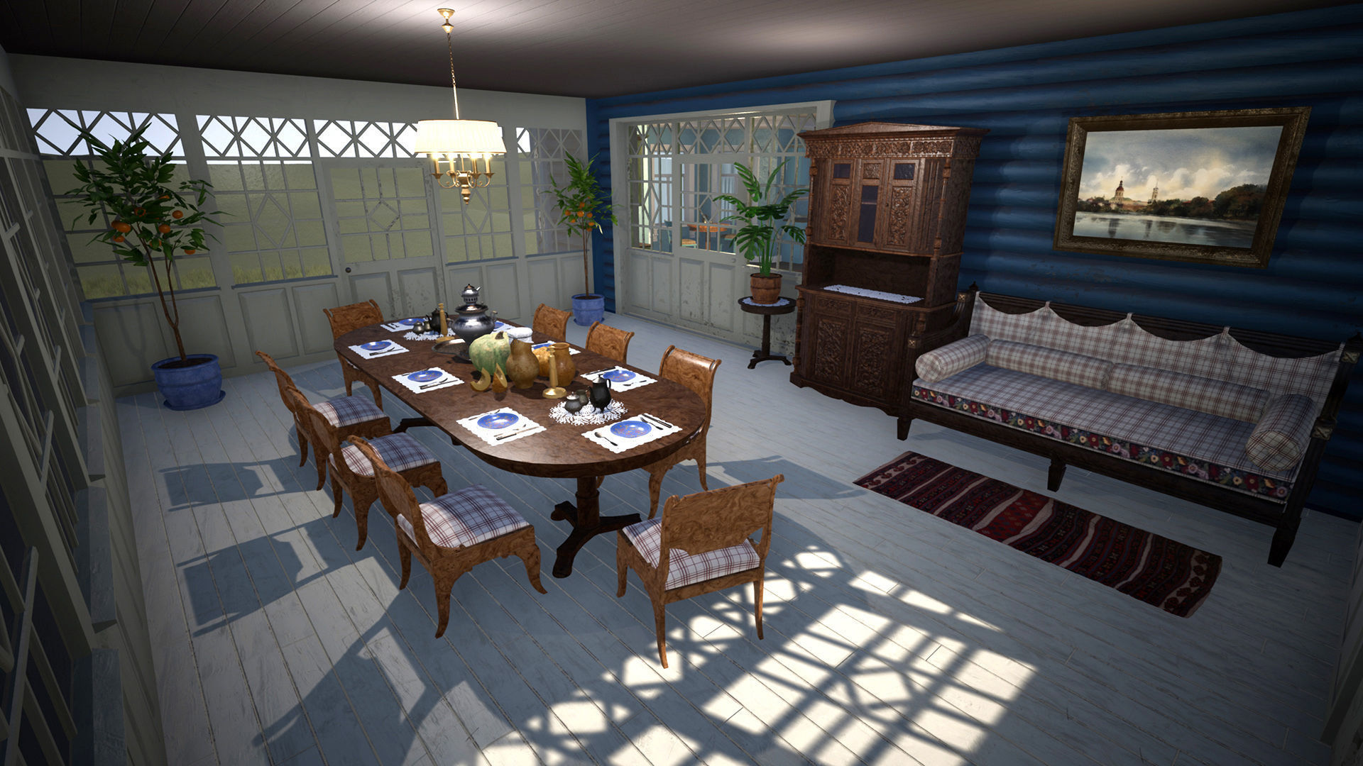 Russian Estate House Unreal Engine 4 Low-poly 3D model_9