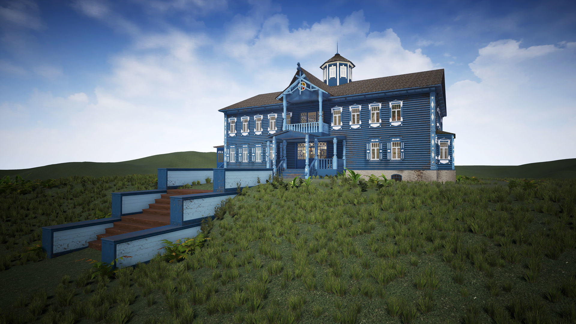 Russian Estate House Unreal Engine 4 Low-poly 3D model_46