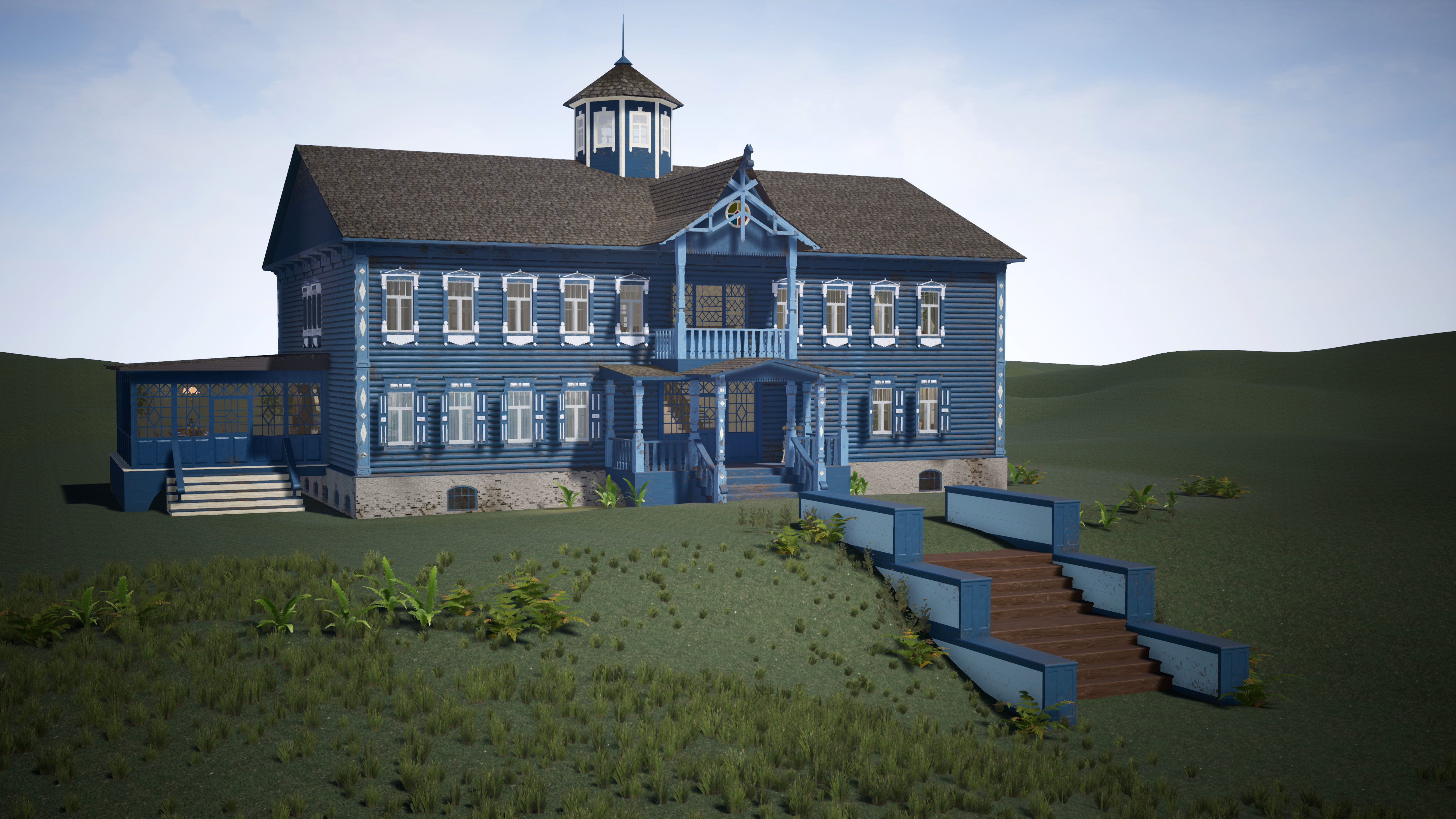 Russian Estate House Unreal Engine 4 Low-poly 3D model_50