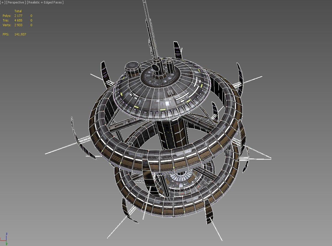Space Station Low Poly 5 Low-poly 3D model_4