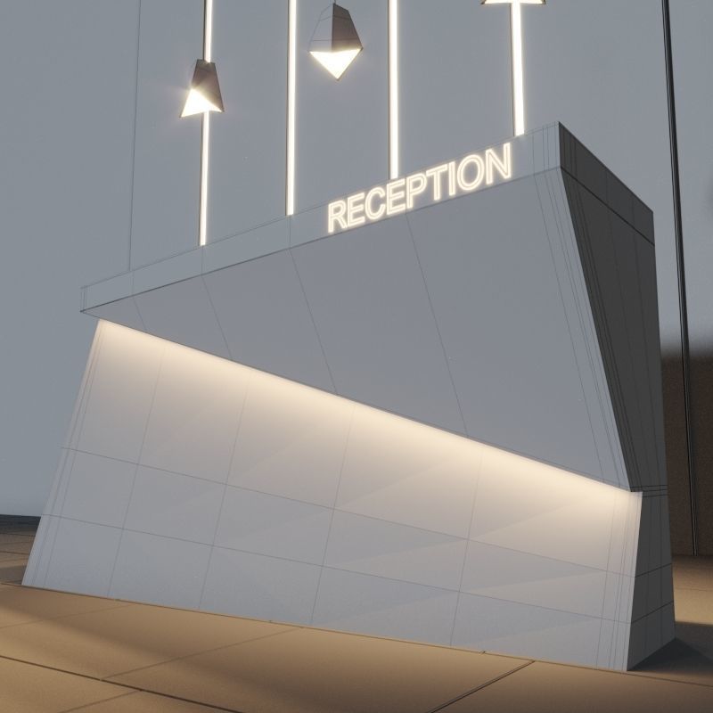 Reception beton  3D model_2