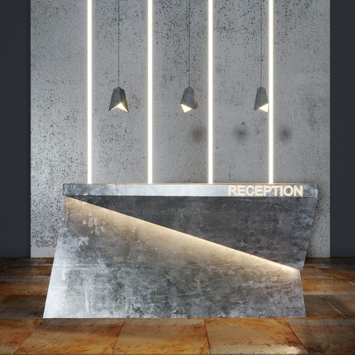 Reception beton  3D model_0