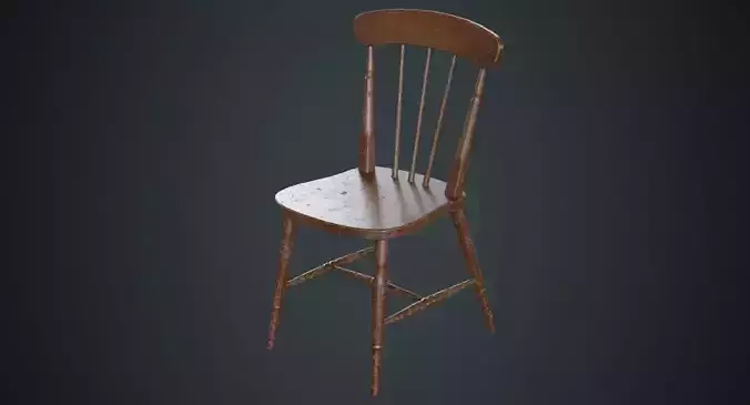 Kitchen Chair 2B Low-poly 3D model