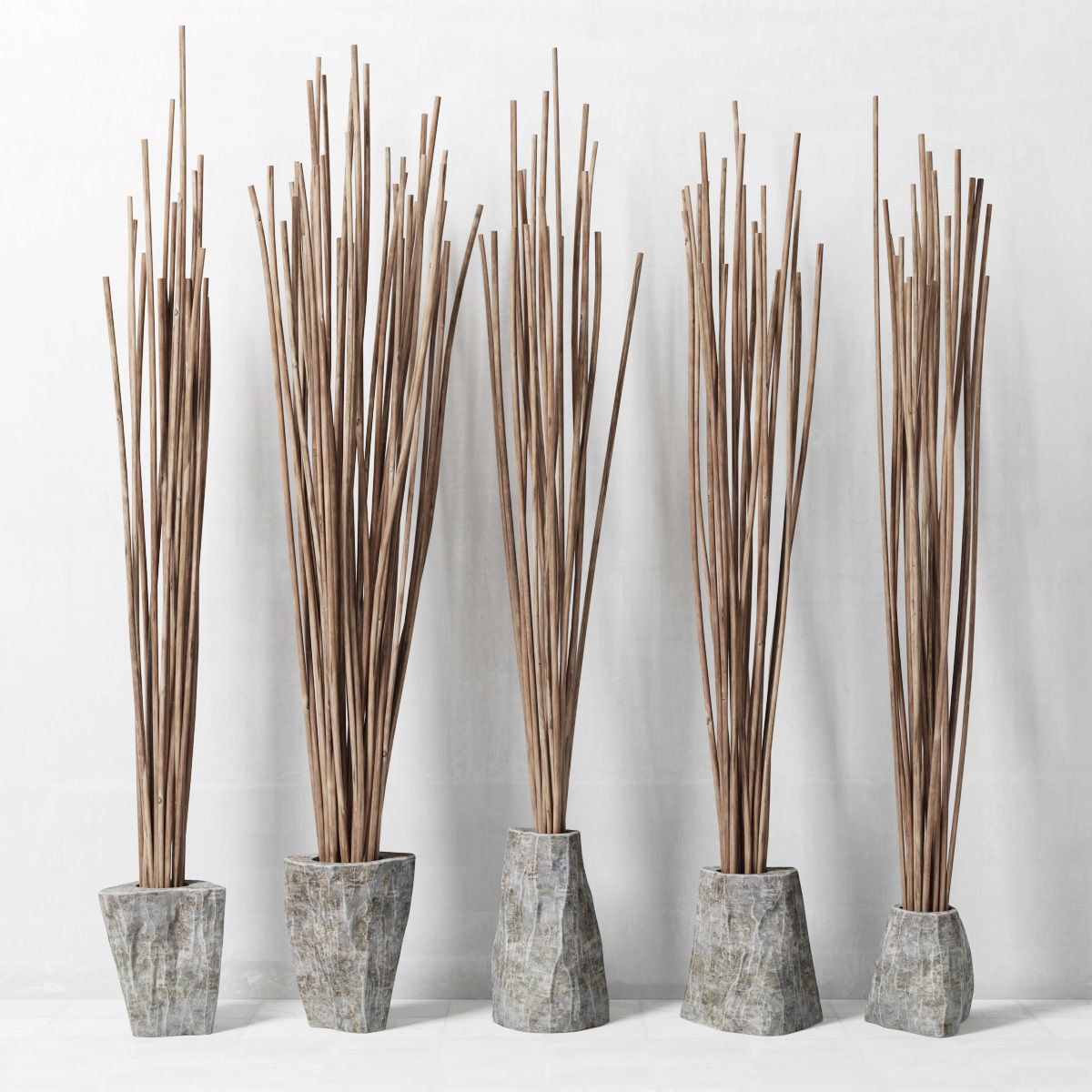 Branches in the vase decor 3D model_1