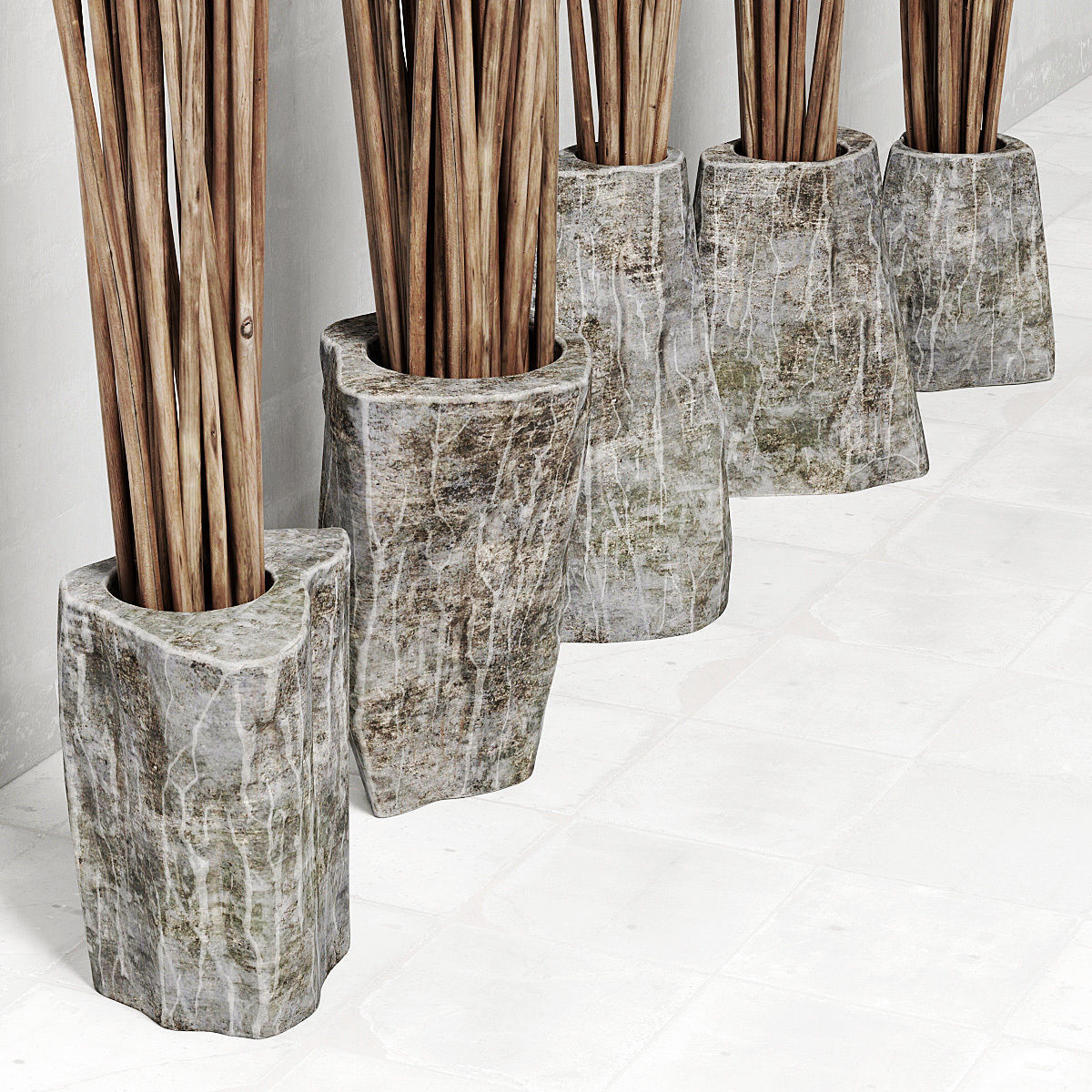 Branches in the vase decor 3D model_2