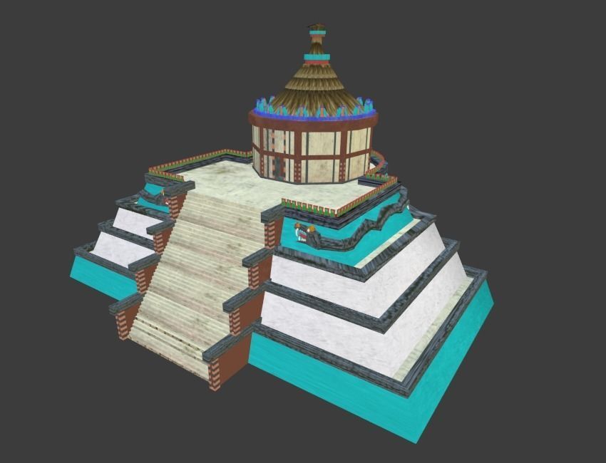 Aztec and pre-Columbian buildings and monuments 3D model_7