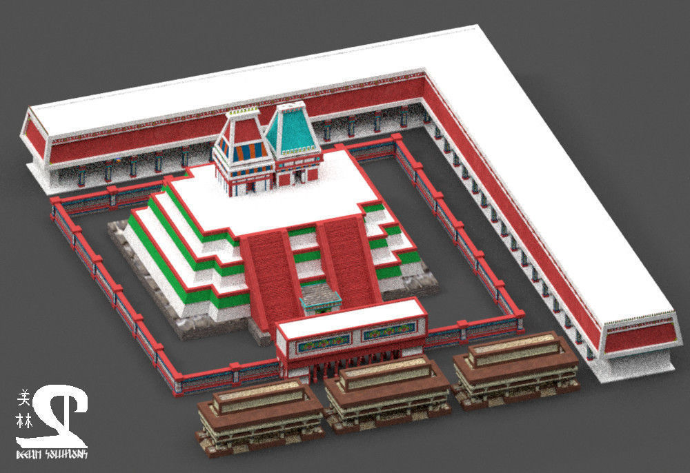 Aztec and pre-Columbian buildings and monuments 3D model_1