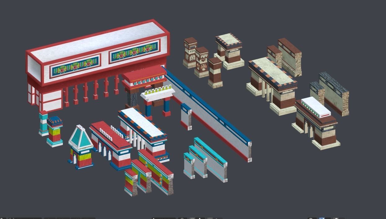 Aztec and pre-Columbian buildings and monuments 3D model_5