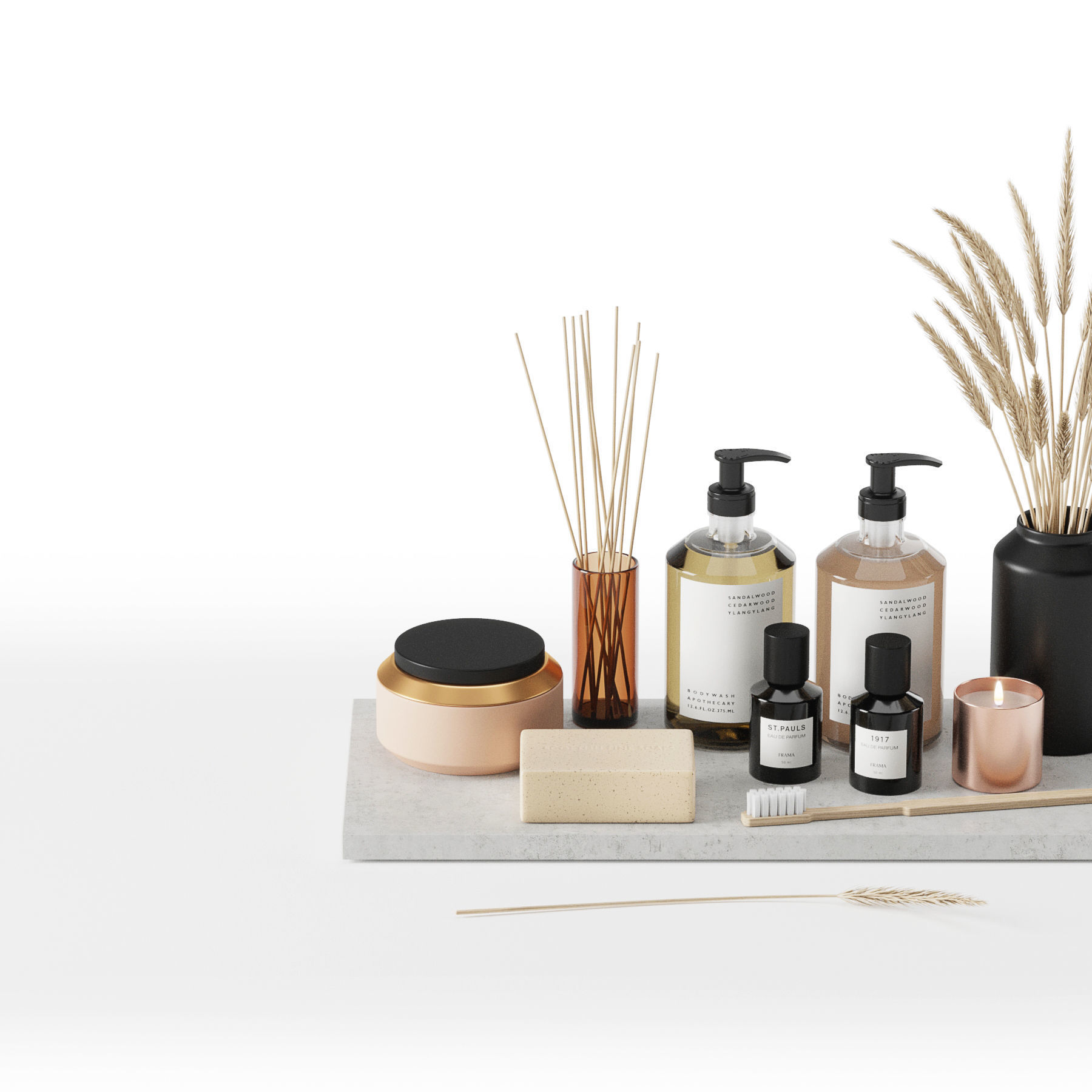 Bathroom set 01 3D model_5