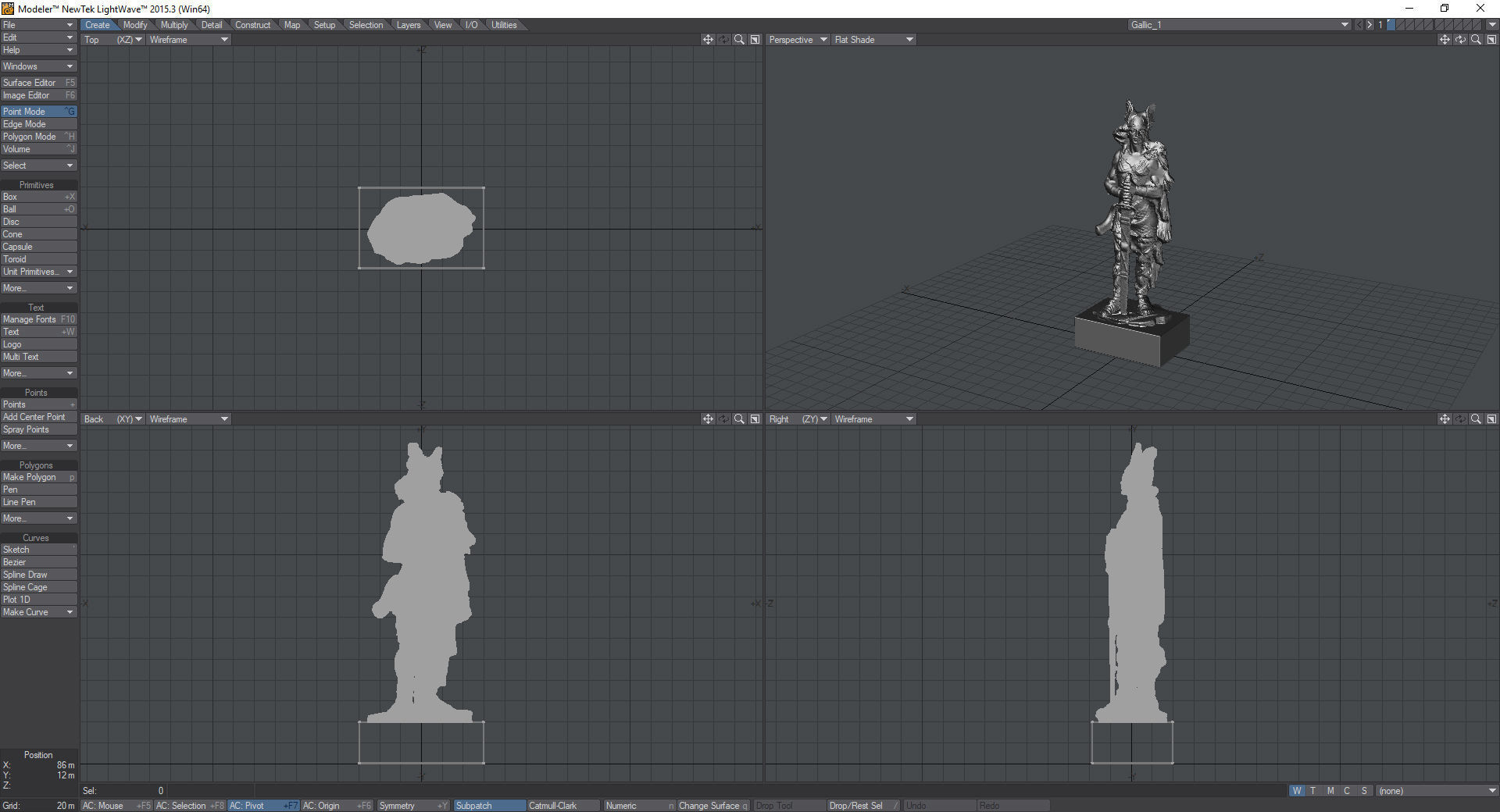 Gallic barbarian warrior statue Free 3D model_3