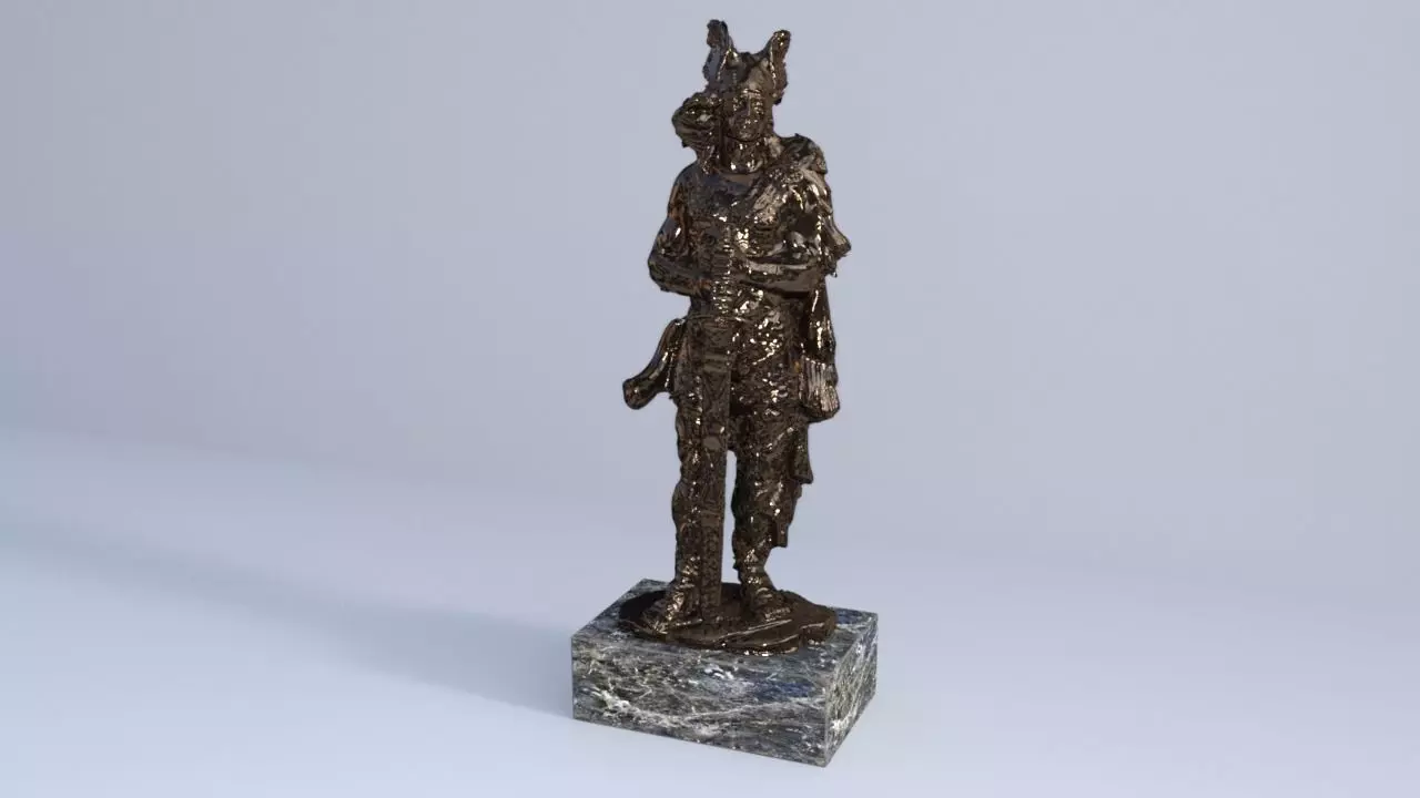 Gallic barbarian warrior statue Free 3D model_0