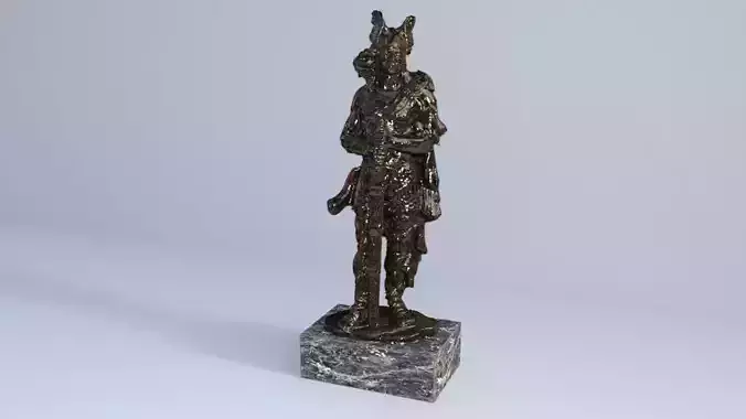 Gallic barbarian warrior statue Free 3D model