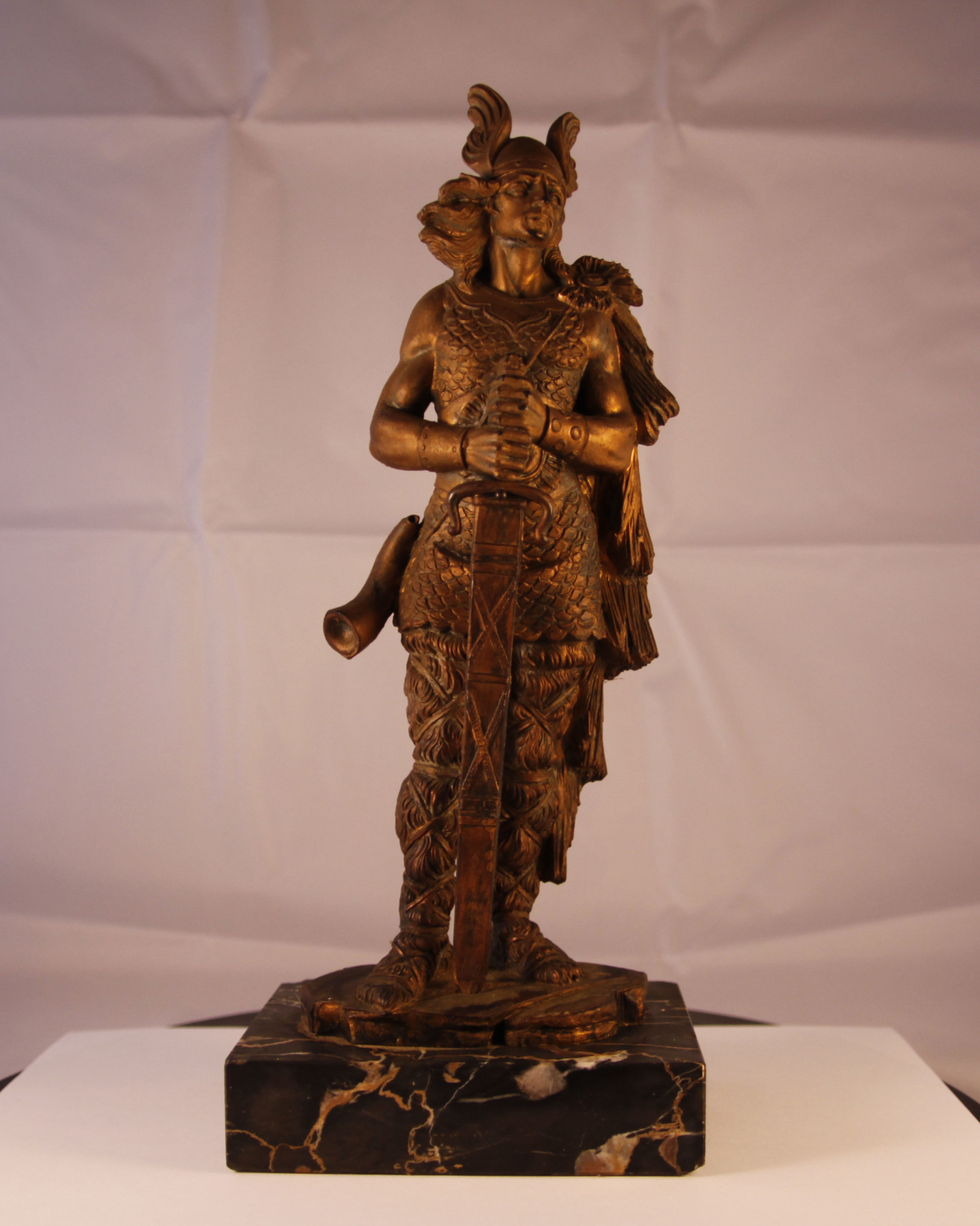 Gallic barbarian warrior statue Free 3D model_2