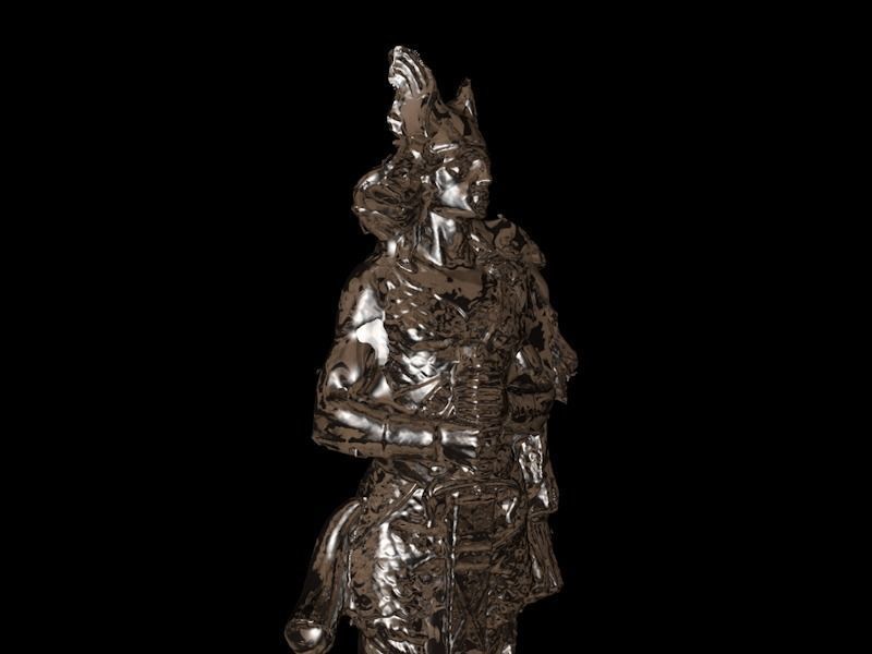 Gallic barbarian warrior statue Free 3D model_1