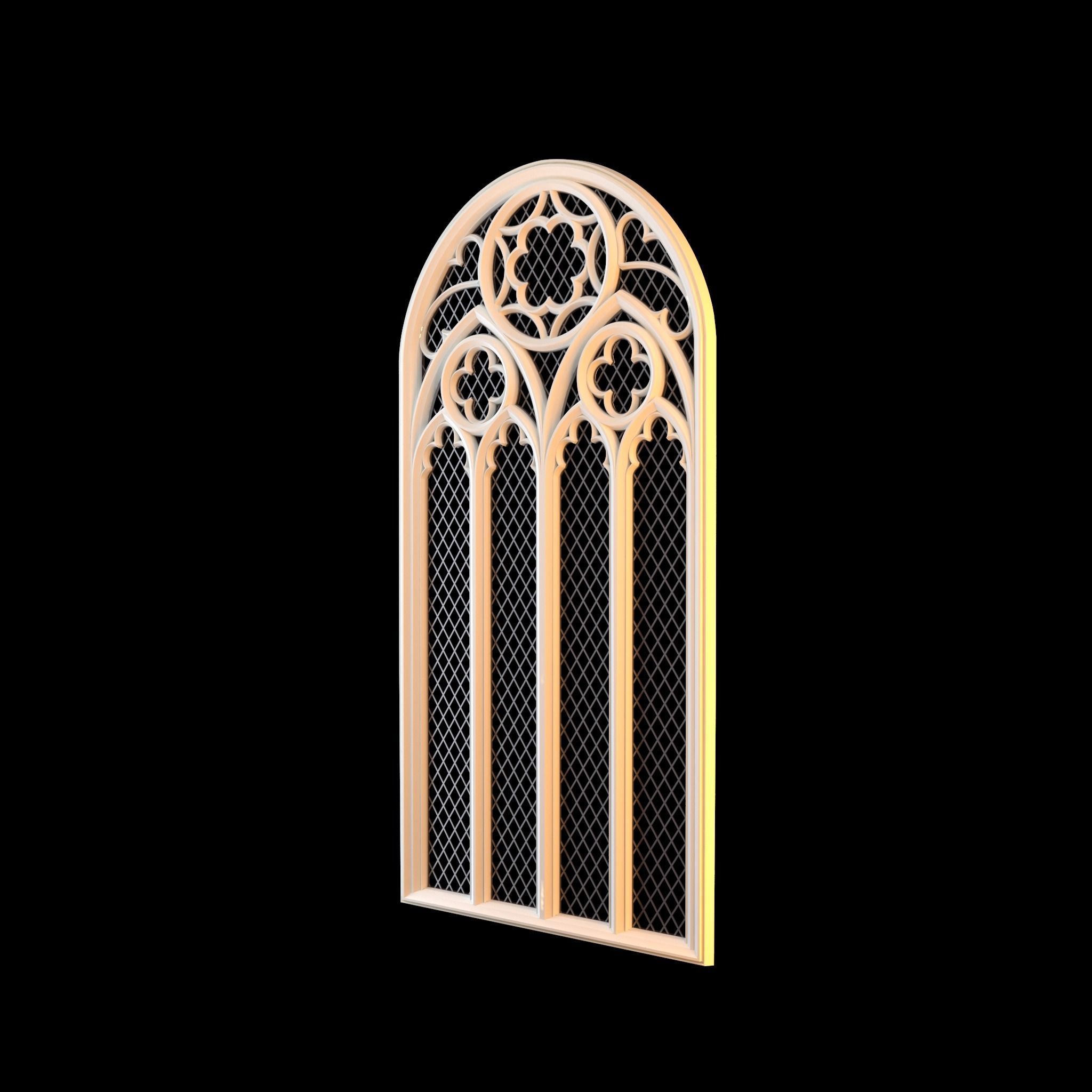 Gothic Window 3D model_5