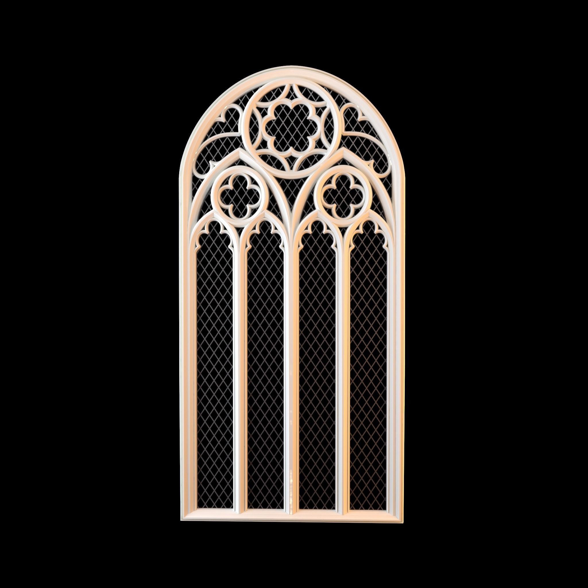 Gothic Window 3D model_6