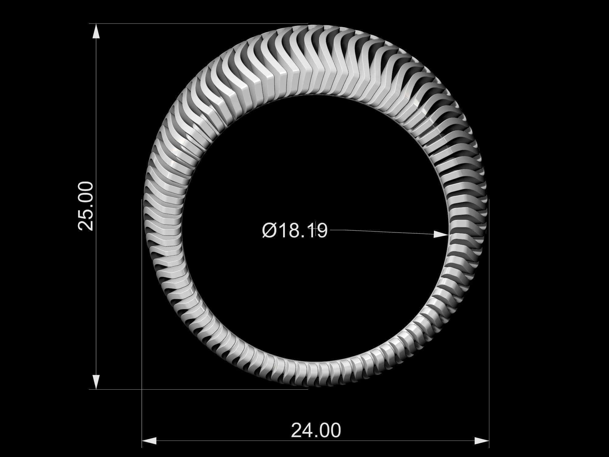 Waves Ring 3D print model_10