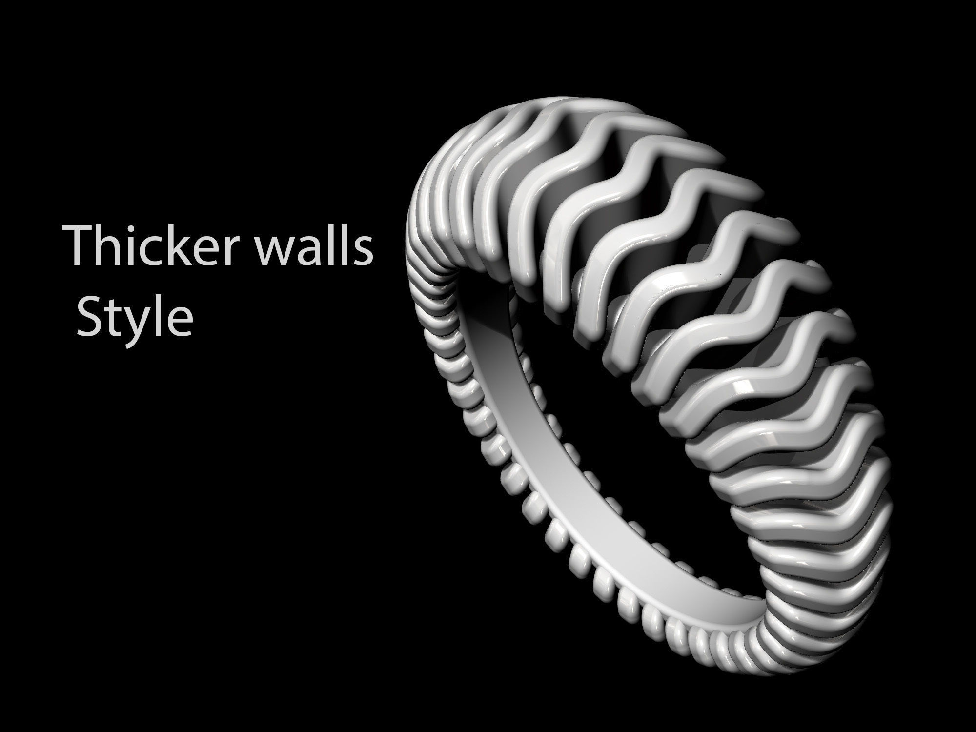 Waves Ring 3D print model_9