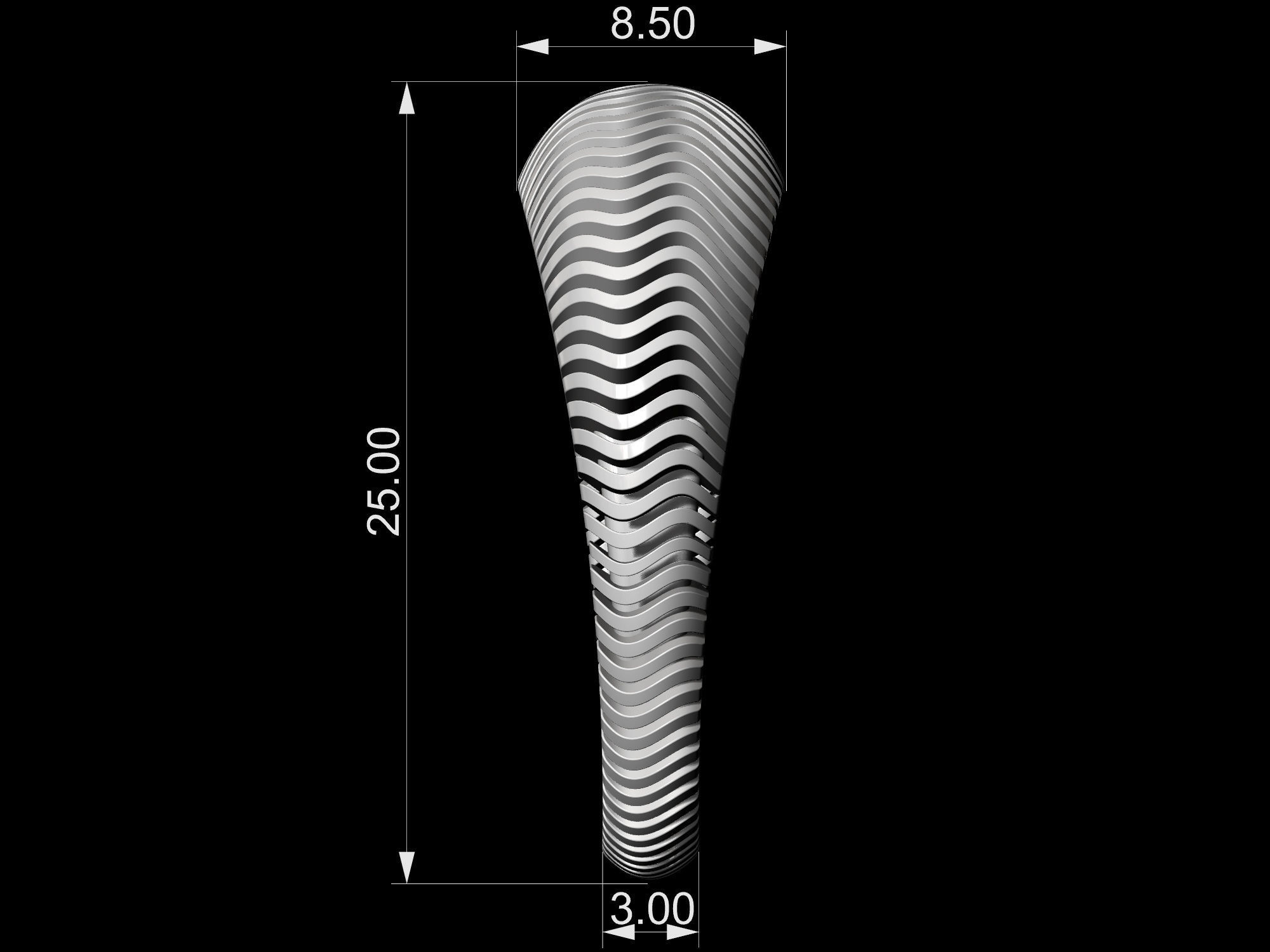 Waves Ring 3D print model_11