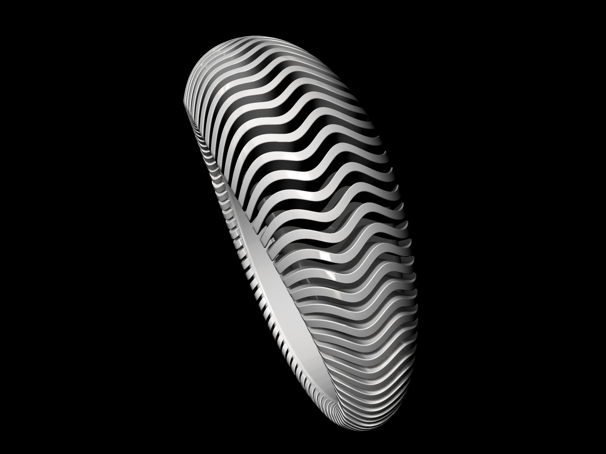 Waves Ring 3D print model_6