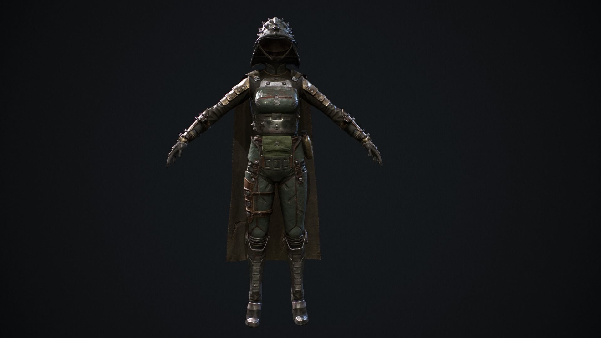 Female set 1 character Low-poly 3D model_1