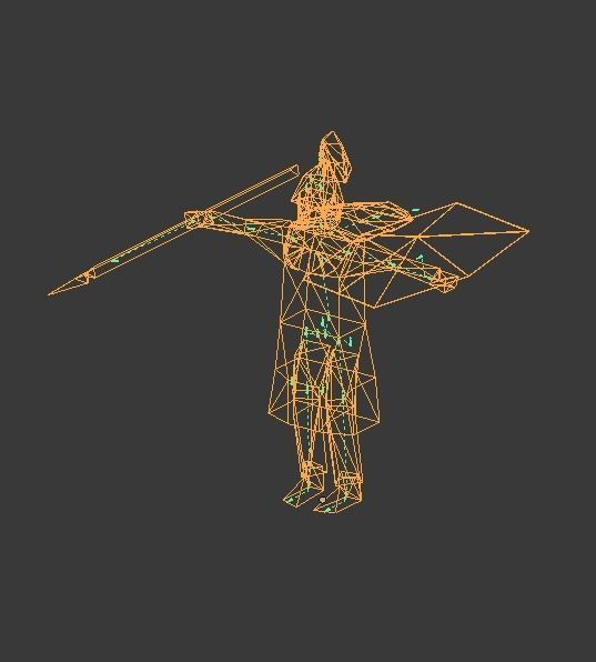 Lowpoly Iron Age warriors Low-poly 3D model_4