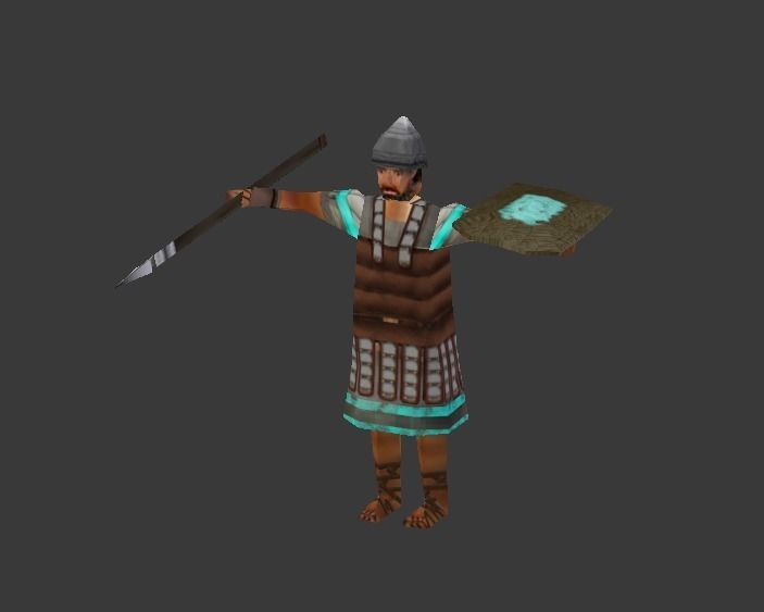 Lowpoly Iron Age warriors Low-poly 3D model_7