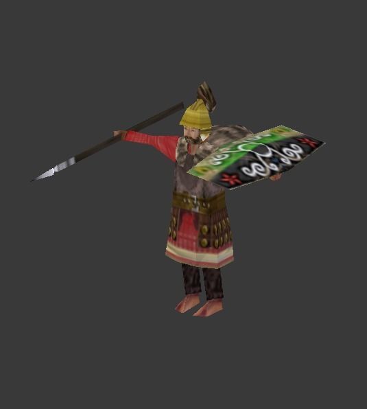 Lowpoly Iron Age warriors Low-poly 3D model_5