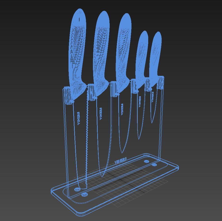Knifes Blocks and Chopping Board 3D model_17