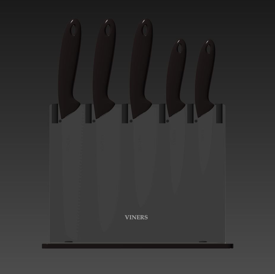 Knifes Blocks and Chopping Board 3D model_19
