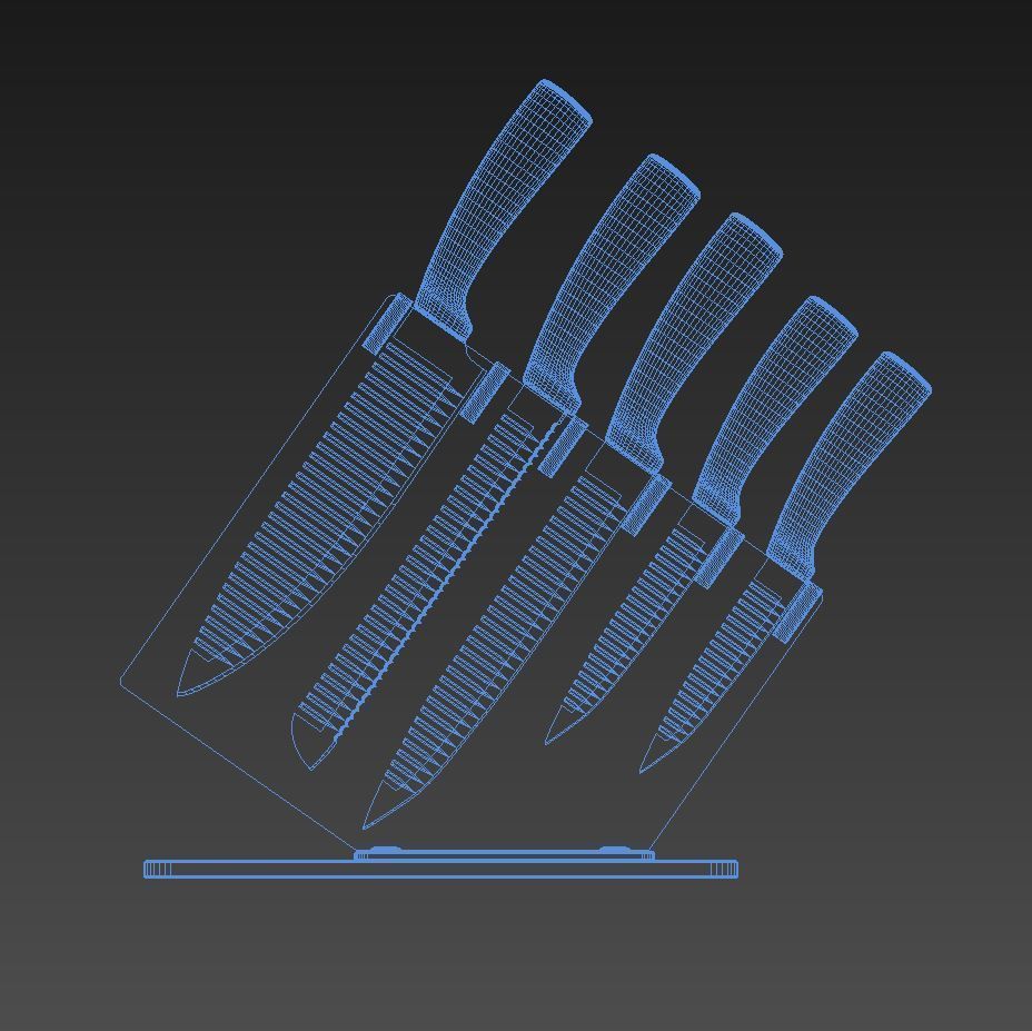 Knifes Blocks and Chopping Board 3D model_13