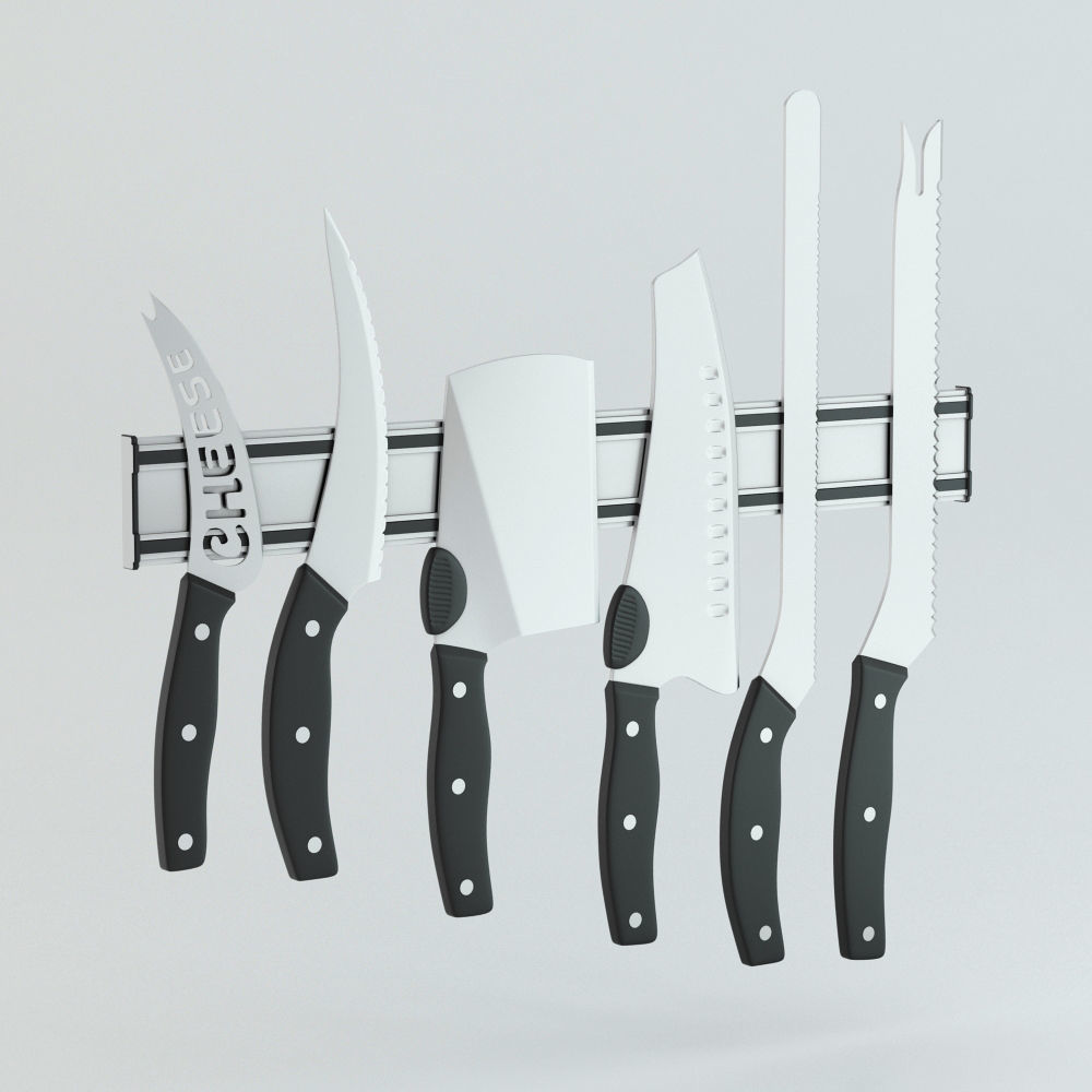 Knifes Blocks and Chopping Board 3D model_6