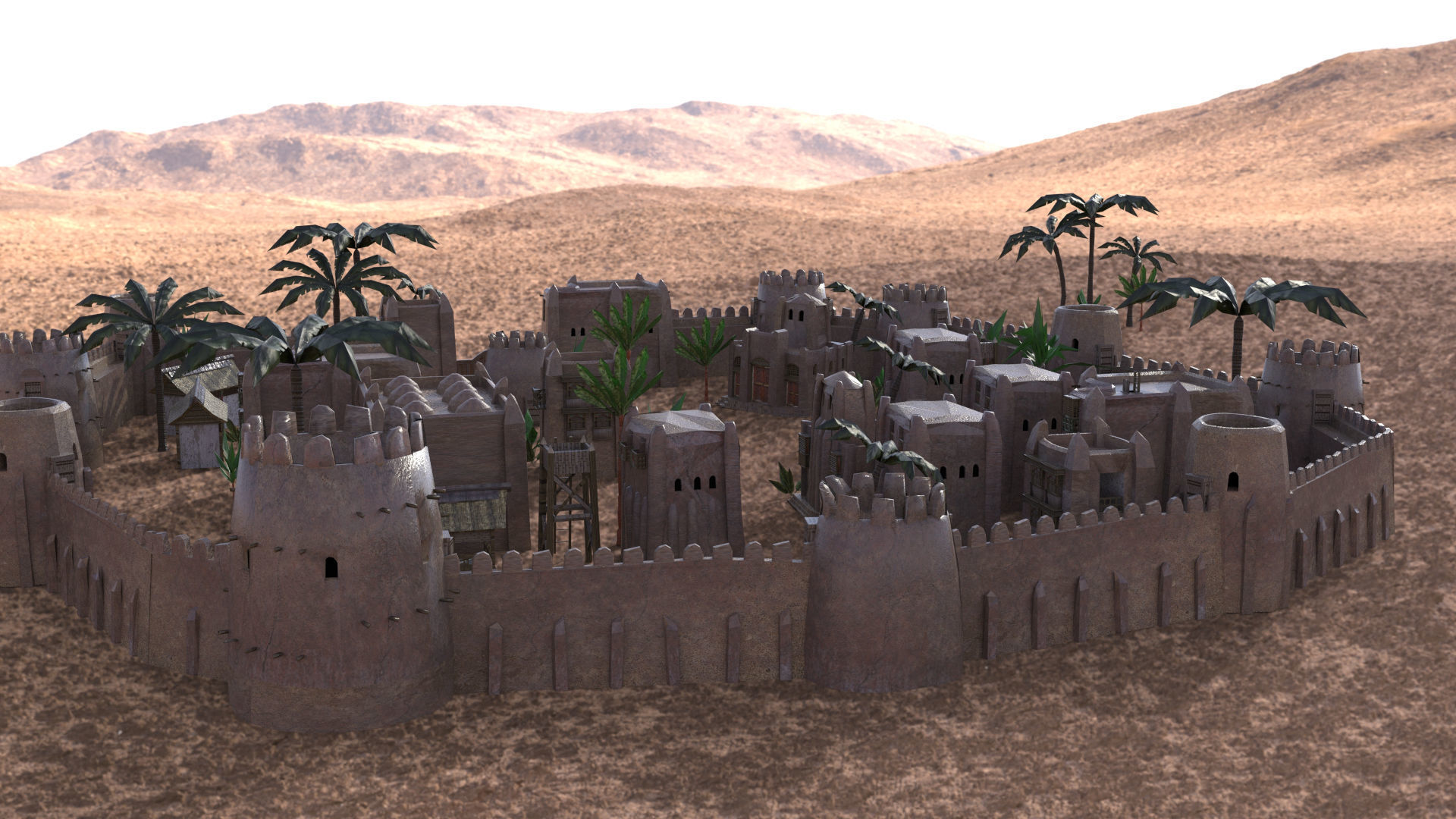 Indian building megapack Low-poly 3D model_14