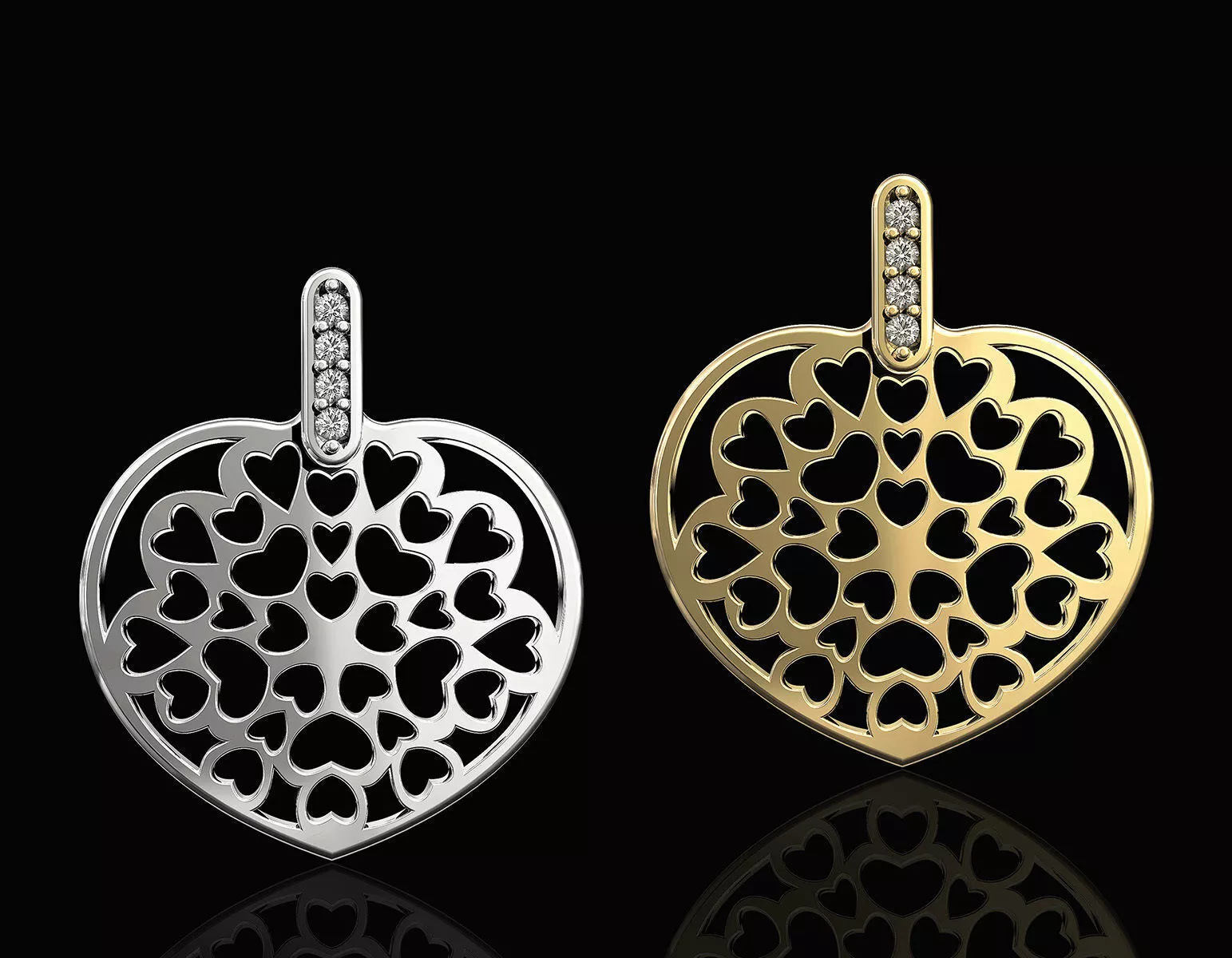 Hearts in Heart Pendant 3D print model
